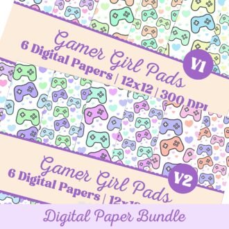 Girly Game Pads Digital Paper Vol 1-2 Bundle