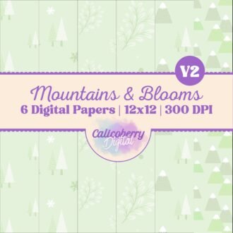 Mountains & Blooms Digital Paper Vol 2