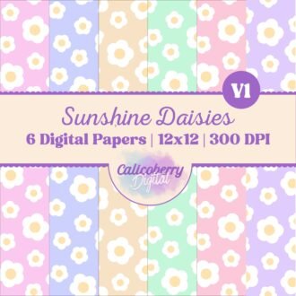 Sunshine Daisies Digital Paper Vol 1