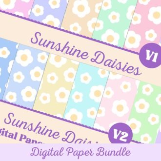 Sunshine Daisies Digital Paper Vol 1-2 Bundle