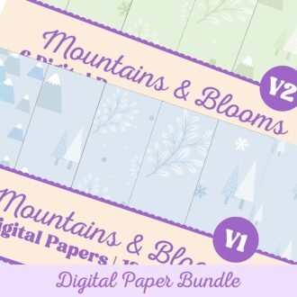 Mountains & Blooms Digital Paper Vol 1-2 Bundle
