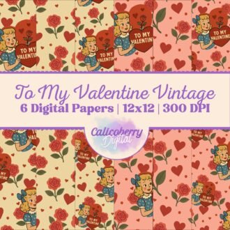 To My Valentine Vintage Digital Paper