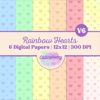 Rainbow Hearts Digital Paper